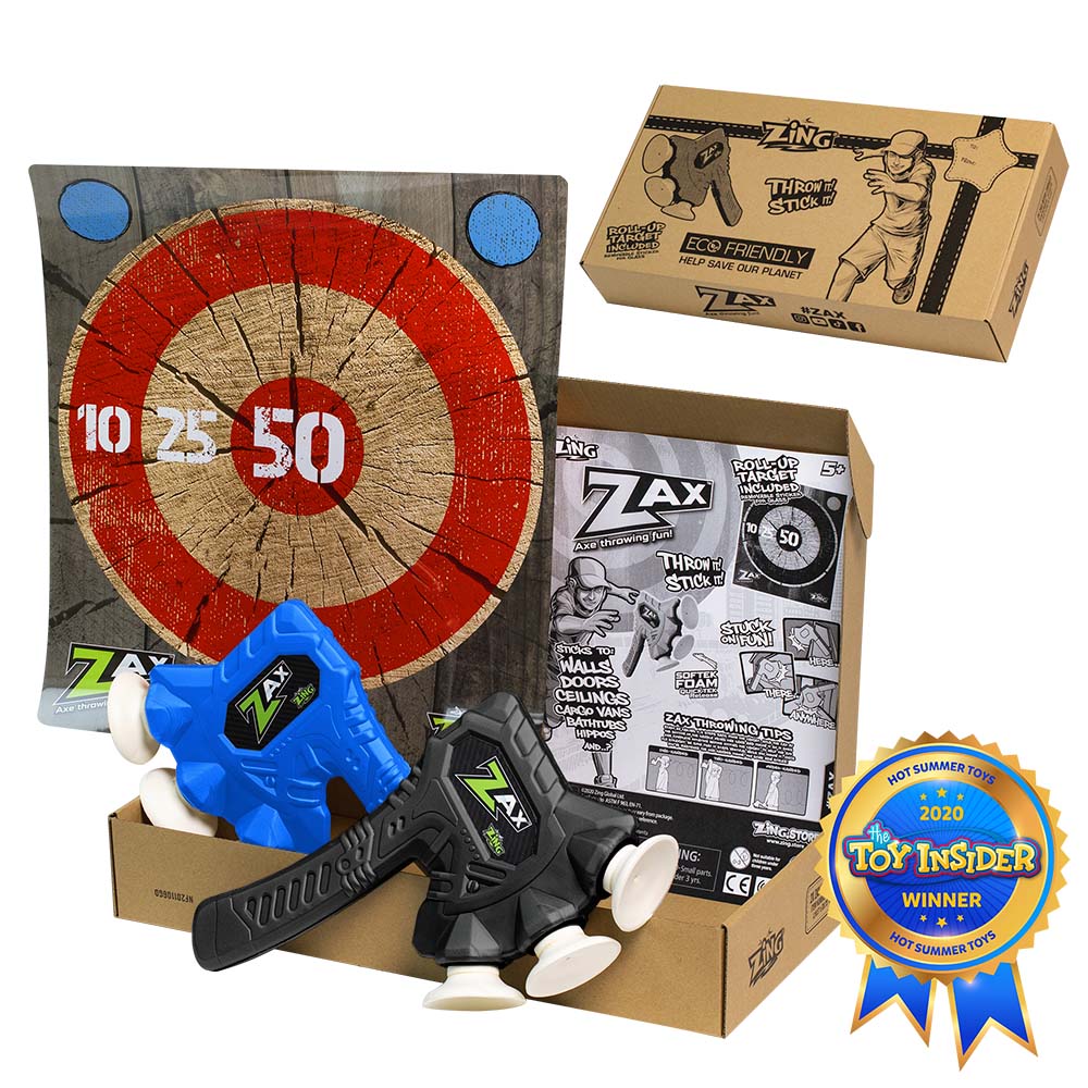 Zax Foam Throwing Axe 2-Pack | Sticky Suction Cups with Target!