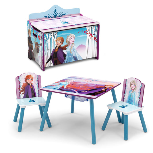 Frozen 4-Piece Playroom Set - Includes Table with 2 Chairs and Deluxe Toy Box