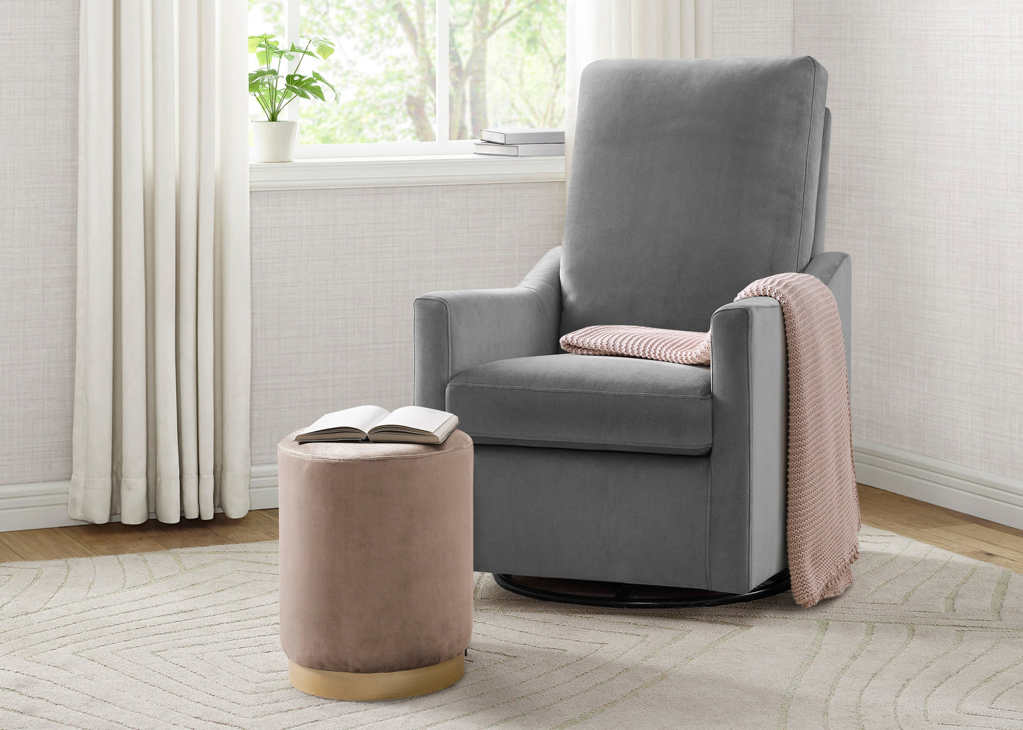 Andie Nursery Glider Swivel Chair with LiveSmart Fabric