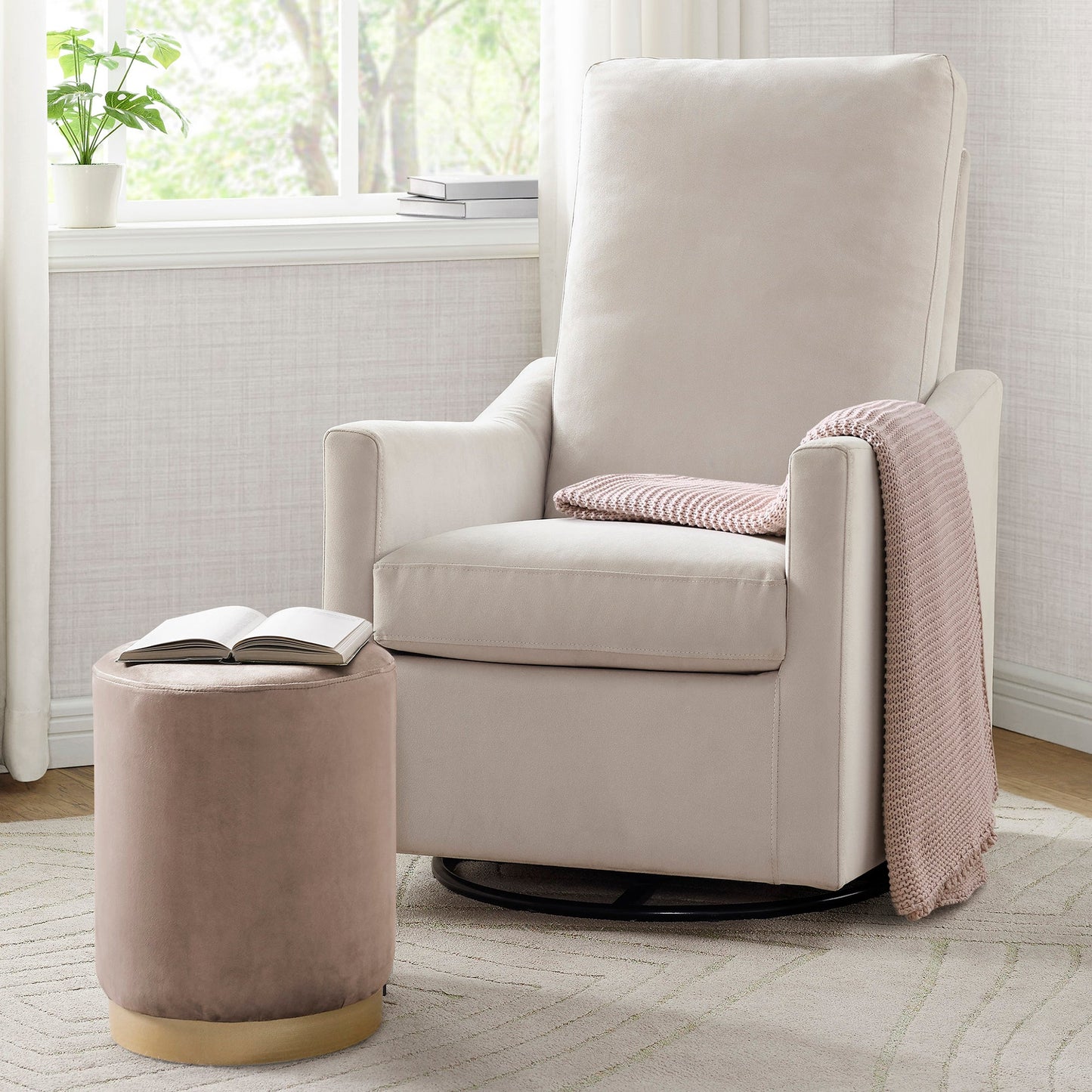 Andie Nursery Glider Swivel Chair with LiveSmart Fabric