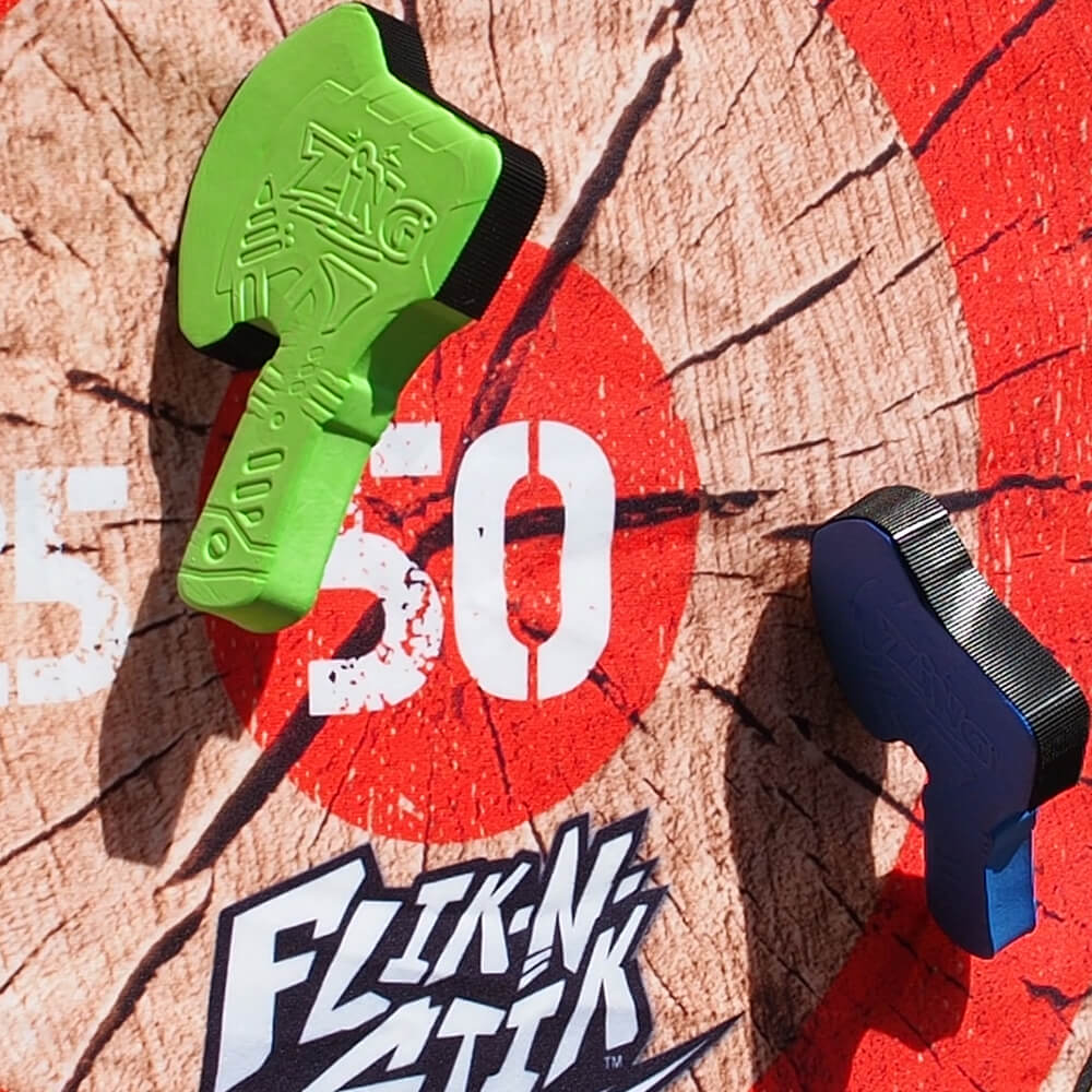 Flik N Stik Toy Axe Throwing Set | Safe Indoor Fun - 4 Axes